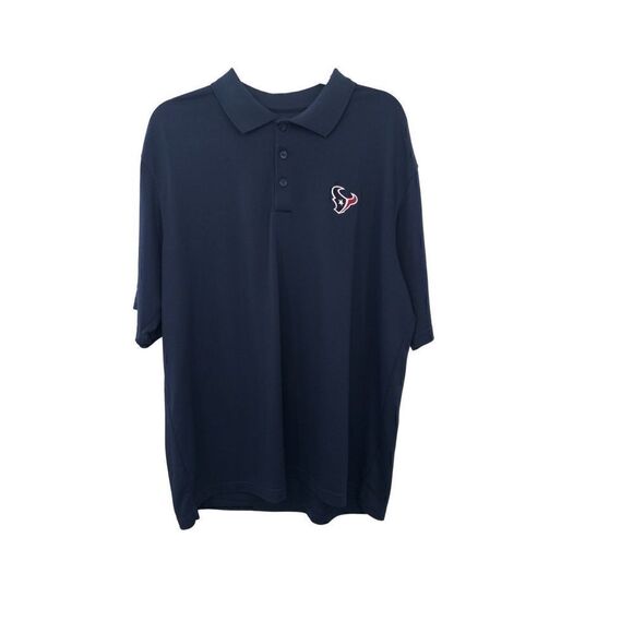 Houston Texans Polo Shirt Antigua Men's Large Blue Short Sleeve - Picture 1 of 14